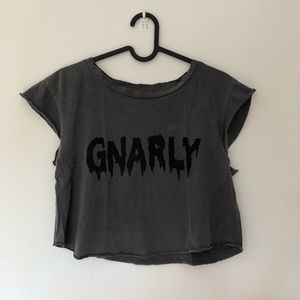 Gnarly brandy Melville cropped graphic tee, O/S